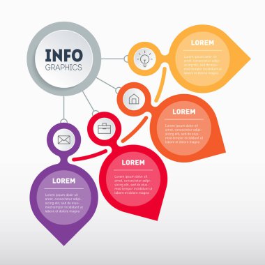 şık modern iş sunumu veya bilgi grafikleri şablonu, vektör illüstrasyonu