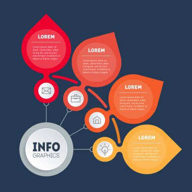 şık modern iş sunumu veya bilgi grafikleri şablonu, vektör illüstrasyonu