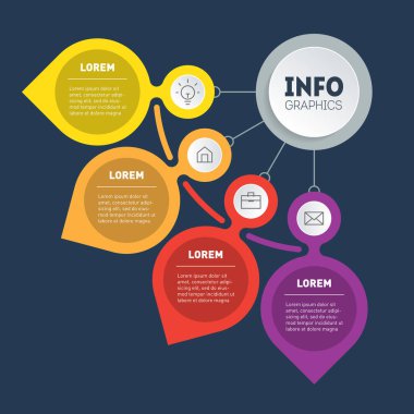 şık modern iş sunumu veya bilgi grafikleri şablonu, vektör illüstrasyonu