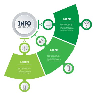 şık modern iş sunumu veya bilgi grafikleri şablonu, vektör illüstrasyonu