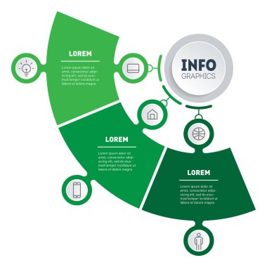 şık modern iş sunumu veya bilgi grafikleri şablonu, vektör illüstrasyonu