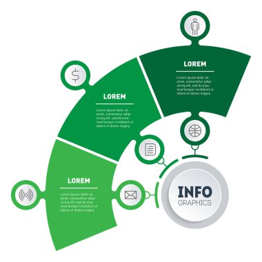 şık modern iş sunumu veya bilgi grafikleri şablonu, vektör illüstrasyonu