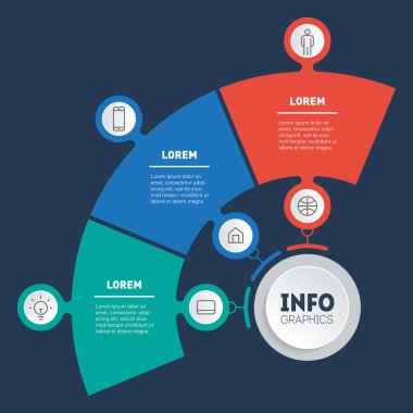 şık modern iş sunumu veya bilgi grafikleri şablonu, vektör illüstrasyonu
