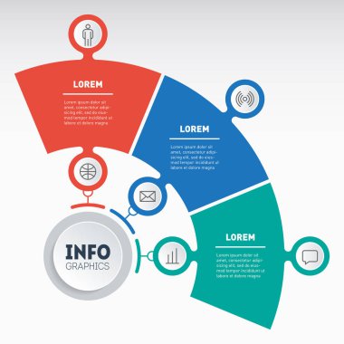 şık modern iş sunumu veya bilgi grafikleri şablonu, vektör illüstrasyonu