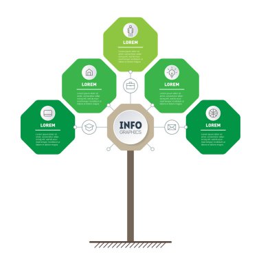 şık modern iş sunumu veya bilgi grafikleri şablonu, vektör illüstrasyonu