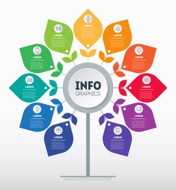 şık modern iş sunumu veya bilgi grafikleri şablonu, vektör illüstrasyonu