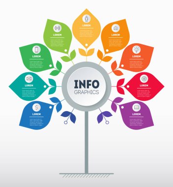şık modern iş sunumu veya bilgi grafikleri şablonu, vektör illüstrasyonu