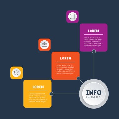 şık modern iş sunumu veya bilgi grafikleri şablonu, vektör illüstrasyonu