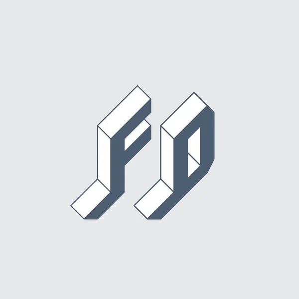 Monogram Eller Logotyp Isometrisk Teckensnitt För Design Futuristiska Tredimensionella Bokstäver — Stock vektor