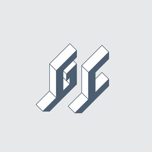 Монограмма Логотип Изометрический Шрифт Дизайна Футуристические Трёхмерные Буквы — стоковый вектор