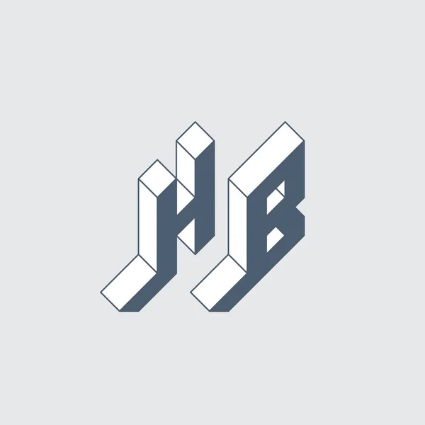 Monogramma Logotipo Caratteri Isometrici Design Futuristica Lettere Tridimensionali — Vettoriale Stock
