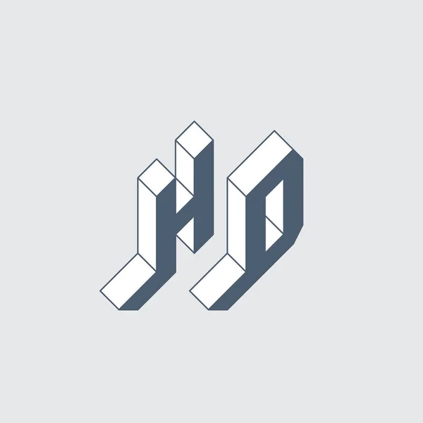 Monogram Logotype Isometric Font Design Futuristic Three Dimensional Letters — Stock Vector
