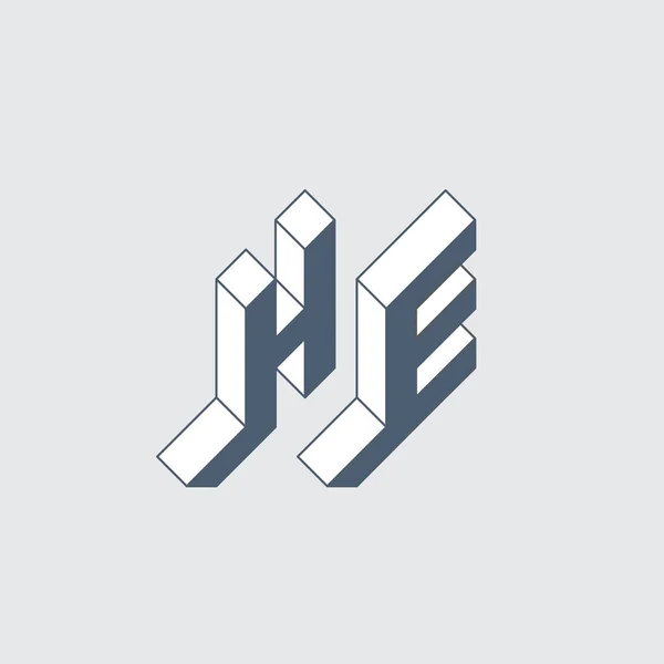 Monogramme Logotype Fonte Isometric Pour Design Lettres Futuristes Tridimensionnelles — Image vectorielle