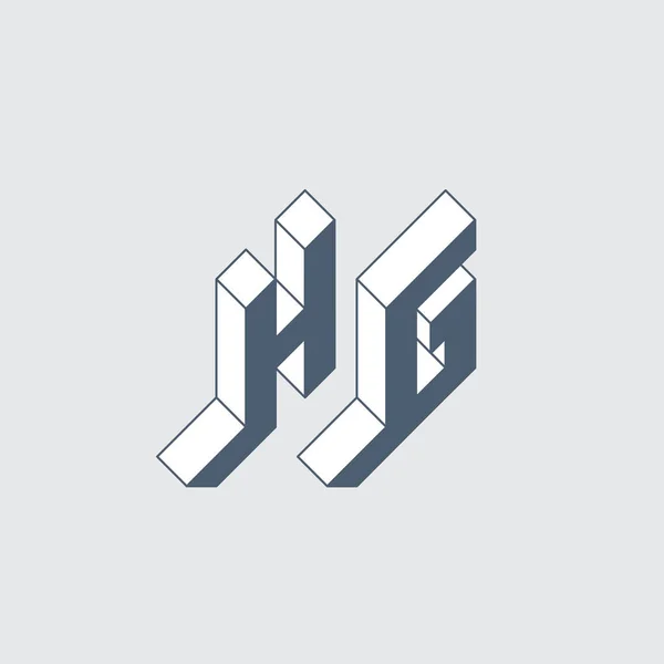 Monogram Logotype Isometrische Lettertype Voor Ontwerp Futuristische Driedimensionale Letters — Stockvector