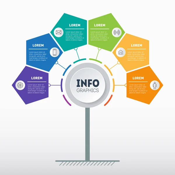 Elegante Presentación Empresarial Moderna Plantilla Infografías Ilustración Vectorial — Archivo Imágenes Vectoriales