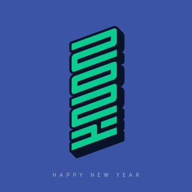 Mutlu yıllar 2021. Broşür ya da takvim kapağı tasarım şablonu. Dilekleri olan modern iş günlüğü kapağı. Dikey Yazı 20-21 hiyerogliflere benziyor. Renklerin güzel kombinasyonu. Vektör.