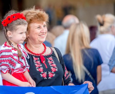 İnsanlar kutlamak Vyshyvanka gün, Kharkiv, Ukrayna