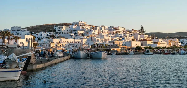 Old port in Paros at sunset. Greece — Stock Photo, Image
