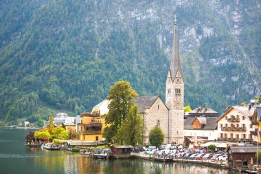 Görünümünü ünlü Protestan Kilisesi Hallstatt, Avusturya