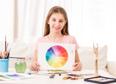 onun çizim gösteren kız