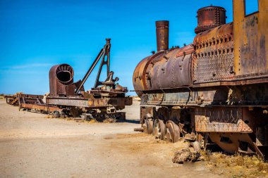 Mezarlığı terk edilmiş tren, Uyuni, Bolivya