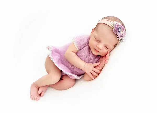 Sleeping newborn baby girl — Stock Photo, Image