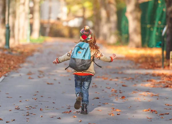 Vista posteriore del bambino della scuola — Foto Stock