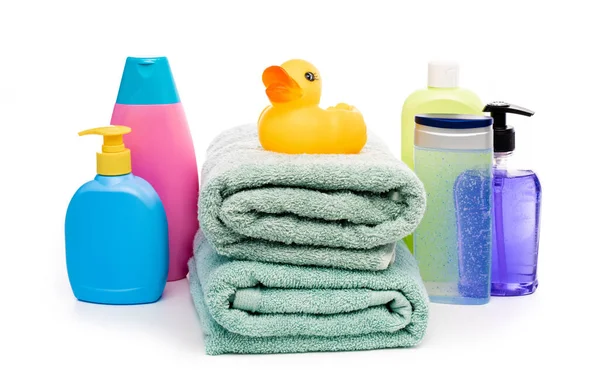 Set of baby bathing accessories — Stock Photo, Image