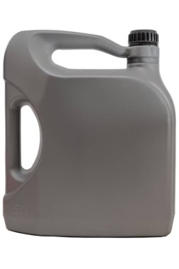 Plastik bidon beyaz arka plan üzerinde izole. Kolye plastik teneke kutu