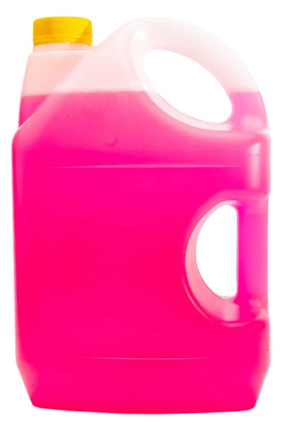 Jerrycan plástico aislado sobre fondo blanco. Bote colgante de plástico — Foto de Stock