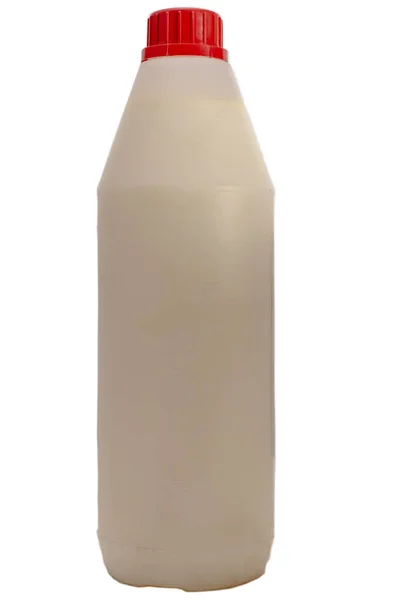 Jerrycan plástico aislado sobre fondo blanco. Bote colgante de plástico — Foto de Stock