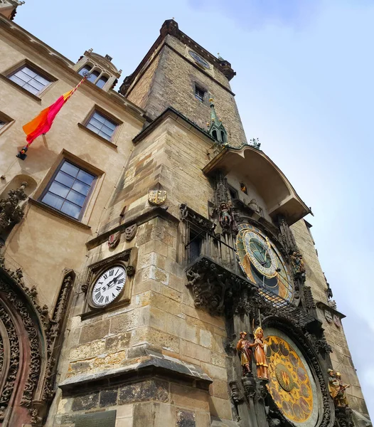 Old Town Hall Tower Staromestska Radnice Com Relógio Astronômico Praga — Fotografia de Stock