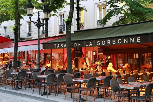 París Francia Mayo 2017 Café Tradicional Francés Tabac Sorbonne Situado — Foto de Stock