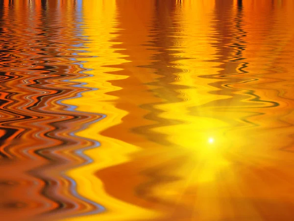 美丽明亮的水波纹背景反射阳光 — 图库照片