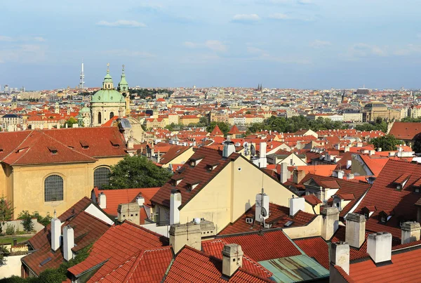 Воздушный Вид Старый Город Летом Чехия — стоковое фото