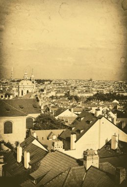 Güzel havadan görünümü, Prague, Çek Cumhuriyeti, eski etkisi ile fotoğraf