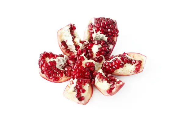 Close Tasty Cut Pomegranate Fruit White Background — Stock Photo, Image