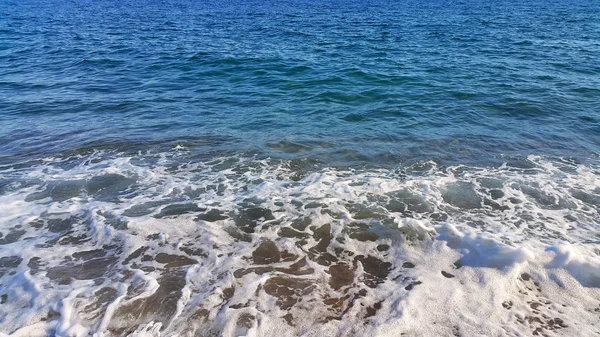 Ondas Marinas Con Espuma Blanca Fondo Natural Primer Plano — Foto de Stock