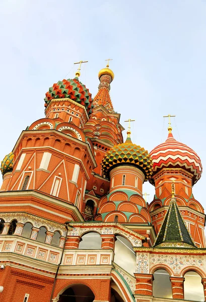 圣罗勒大教堂片断视图 瓦西里大教堂 俄罗斯东正教教堂 现在是一个博物馆 在莫斯科 俄罗斯的红色广场 — 图库照片