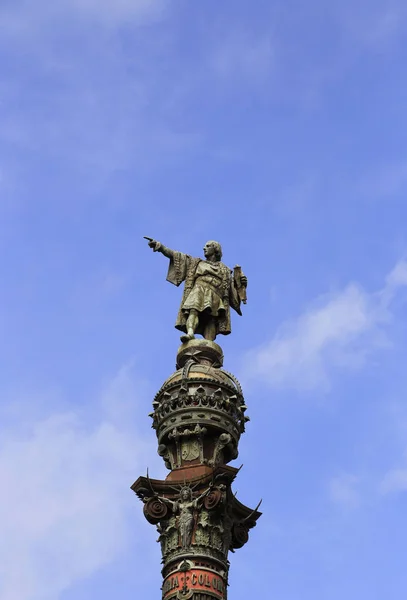 Pomnik Christopher Columbus Barcelona Katalonia Hiszpania — Zdjęcie stockowe