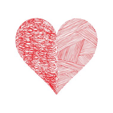 Beyaz arka plan üzerinde soyut parlak vektör kalp