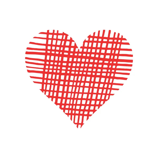 Corazón Vectorial Rojo Brillante Abstracto Sobre Fondo Blanco — Vector de stock