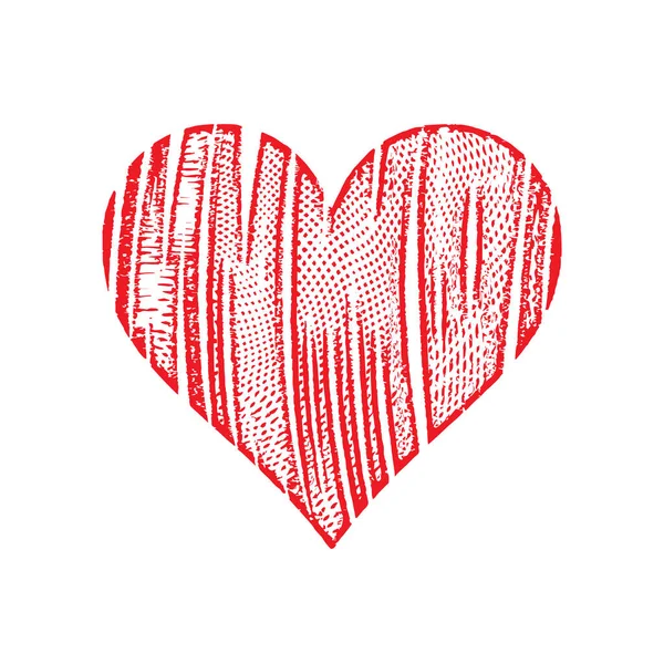 Coeur Vecteur Rouge Vif Abstrait Sur Fond Blanc — Image vectorielle
