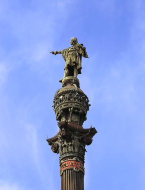 Barcelona, Catalonia, İspanya Christopher Columbus anıt 
