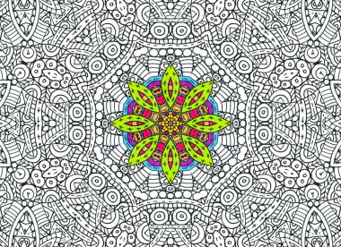 Soyut anahat ve parlak renkli desen