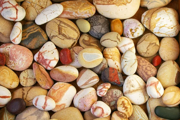 Készlet-ból gyönyörű színes kövek különböző mintázatú, polírozott — Stock Fotó
