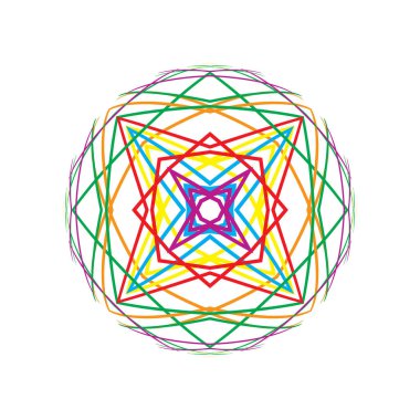 Renkli çizgiler deseni ile soyut şekli 