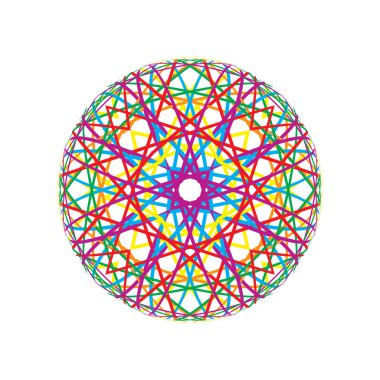 Renkli satırlarından soyut küre 