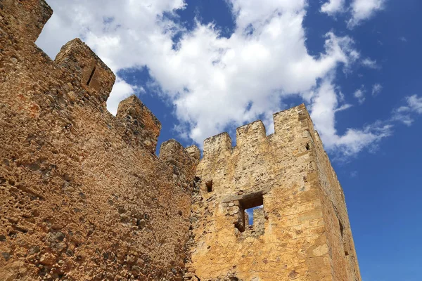 Fortezza Veneziana Frangokastello Nel Sud Dell Isola Creta Sulla Costa — Foto Stock