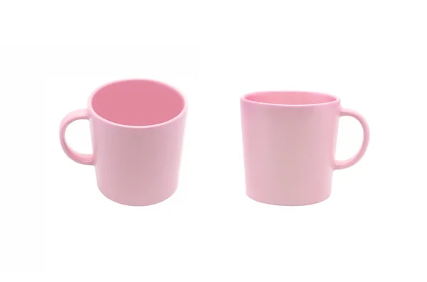 Tazze Ceramica Rosa Isolate Sfondo Bianco — Foto Stock